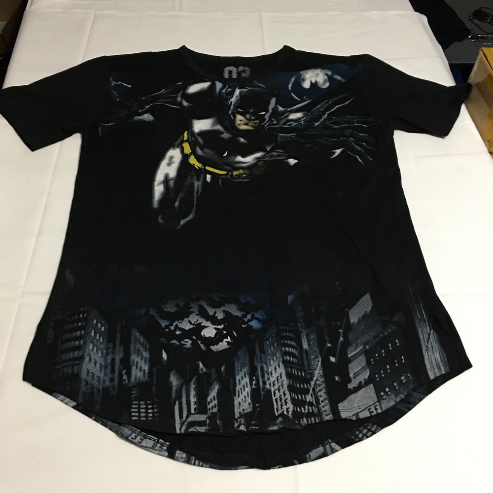 Batman All Over Print Graphic T-Shirt Mens XL Black Gotham City